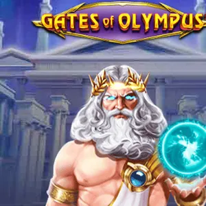 Omslagsbilde av Gates of Olympus: Zeus med torden over et rutenett