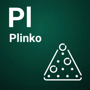 Plinko fra Spribe med pinner i pyramideform og fargede utbetalingsfelt