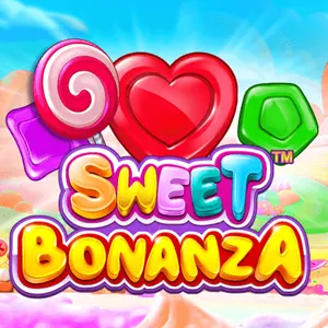 Omslagsbilde av Sweet Bonanza: frukt og godteri på en himmel av skyer